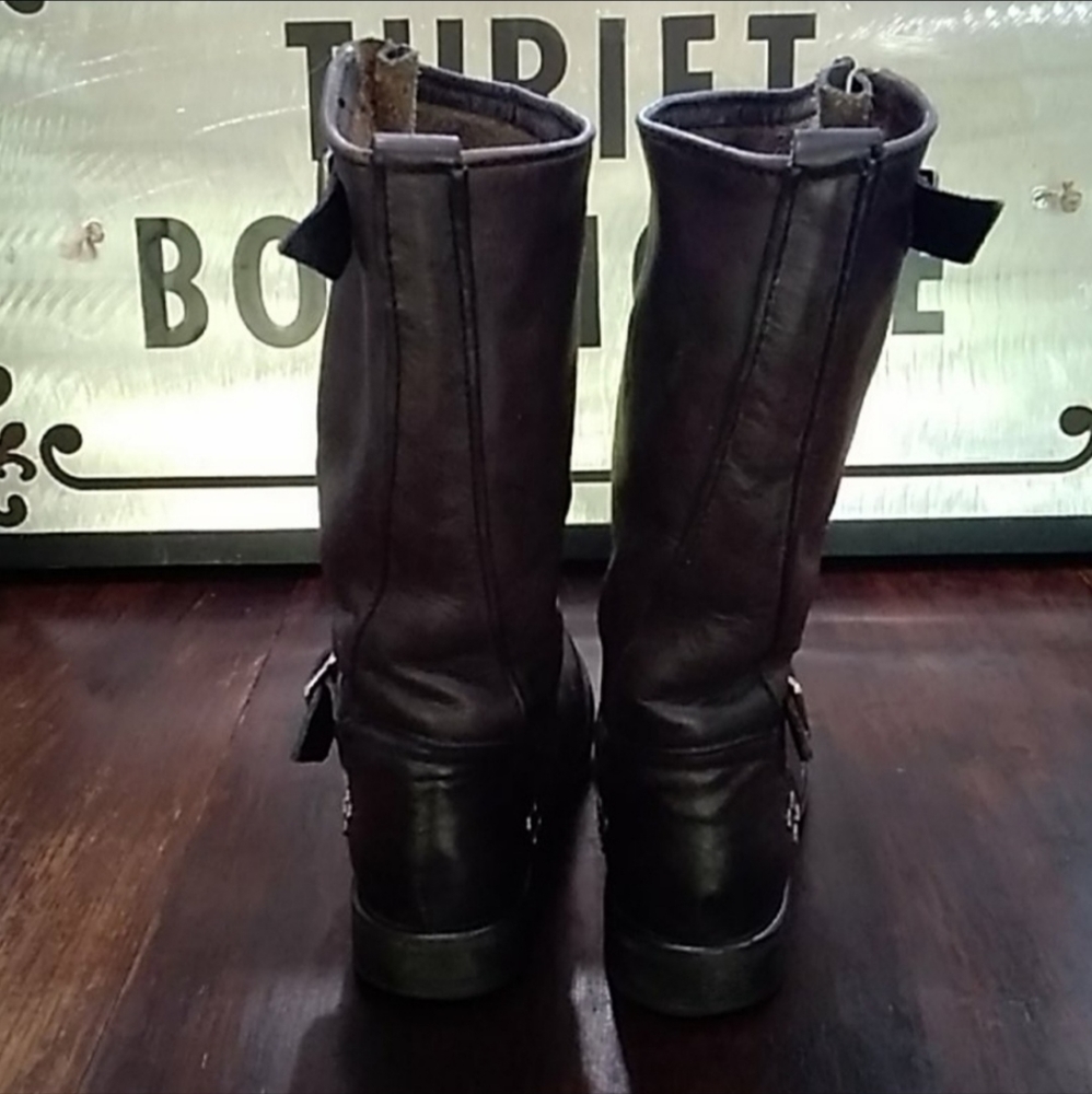 Steve Madden black leather boots, size 6 - Picture 3 of 6
